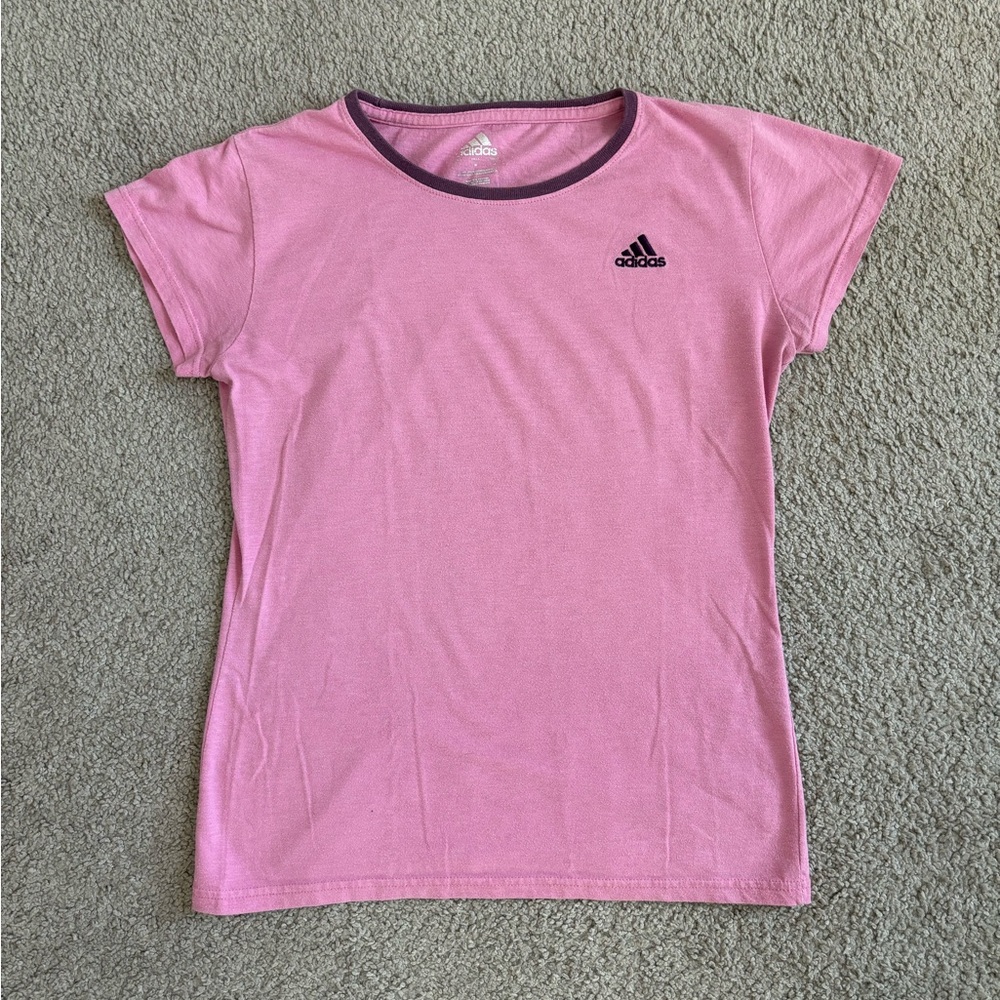 Adidas Light Pink Tee with Black Logo